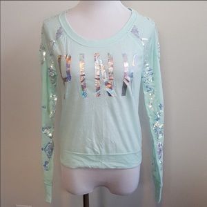 Brand New!!! VS PINK LONG SLEEVE SEQUIN TOP